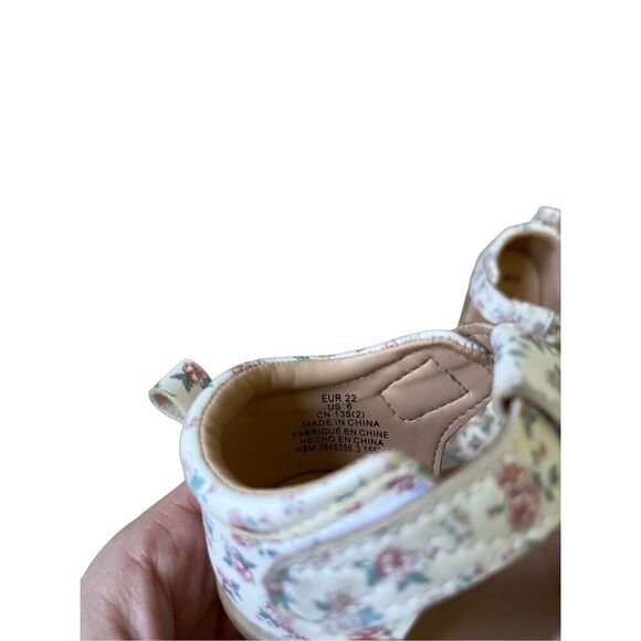 H&M Toddler Girl Summer Sandals size 6 Floral White - Picture 3 of 10
